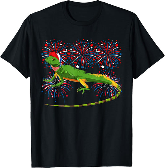 Lizard 4th Of July American Flag Fireworks Costume Animal T-Shirt