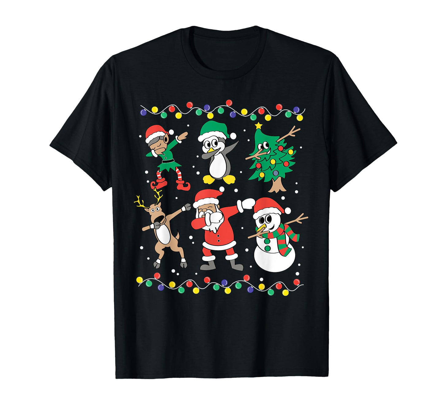 Dabbing Santa Elf Friends Funny Christmas Boy Girl Men Xmas T-Shirt