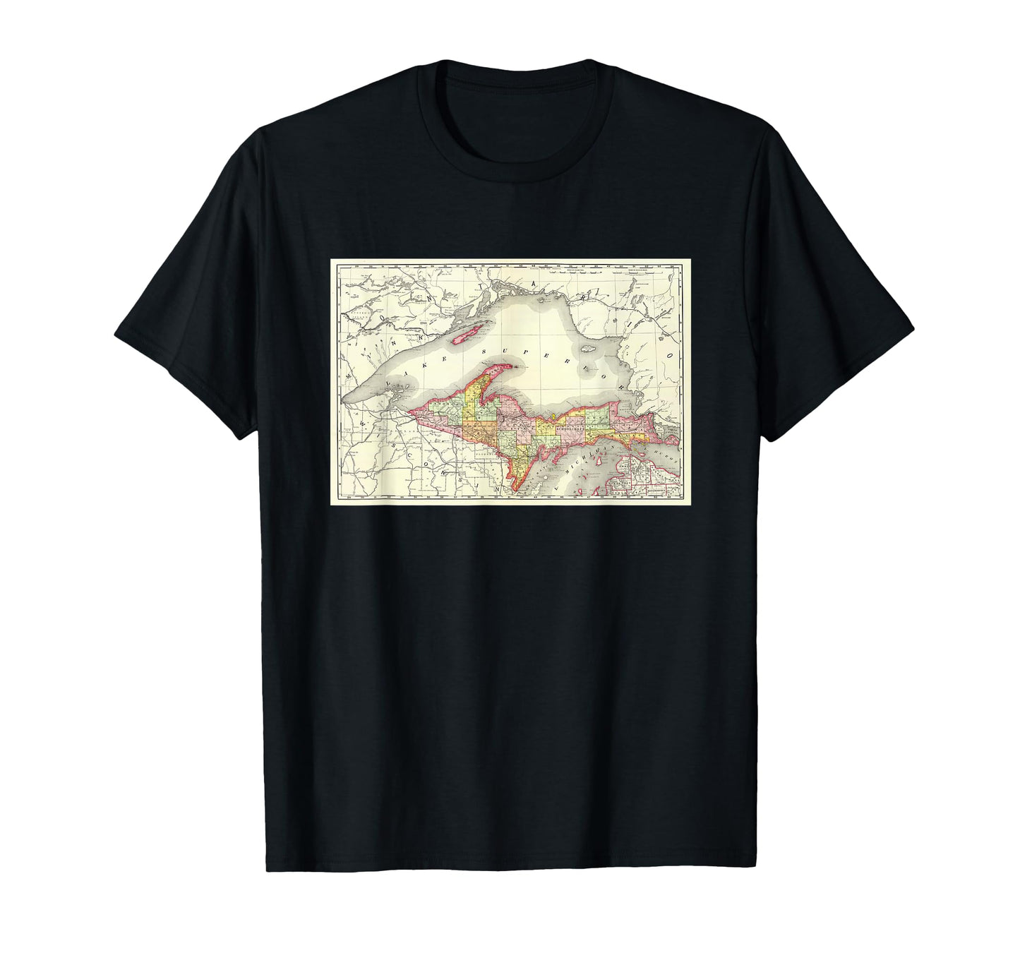 Michigan Upper Peninsula Map T-Shirt