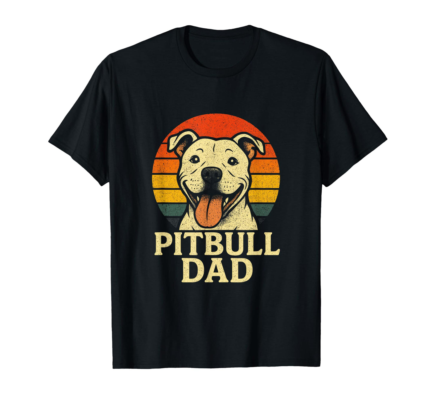 Pitbull DAD - Vintage Smiling Pitbull Lover T-Shirt