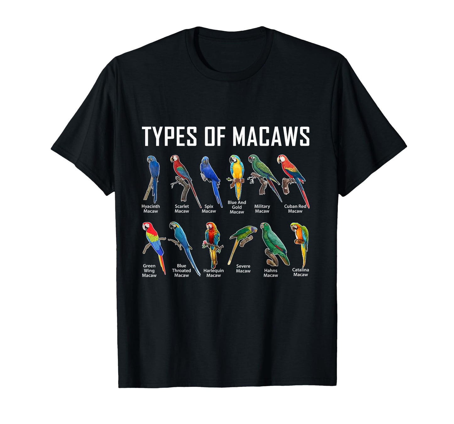 Types of Macaws Shirt Macaw Shirt Blue Yellow Hybrid Macaw T-Shirt