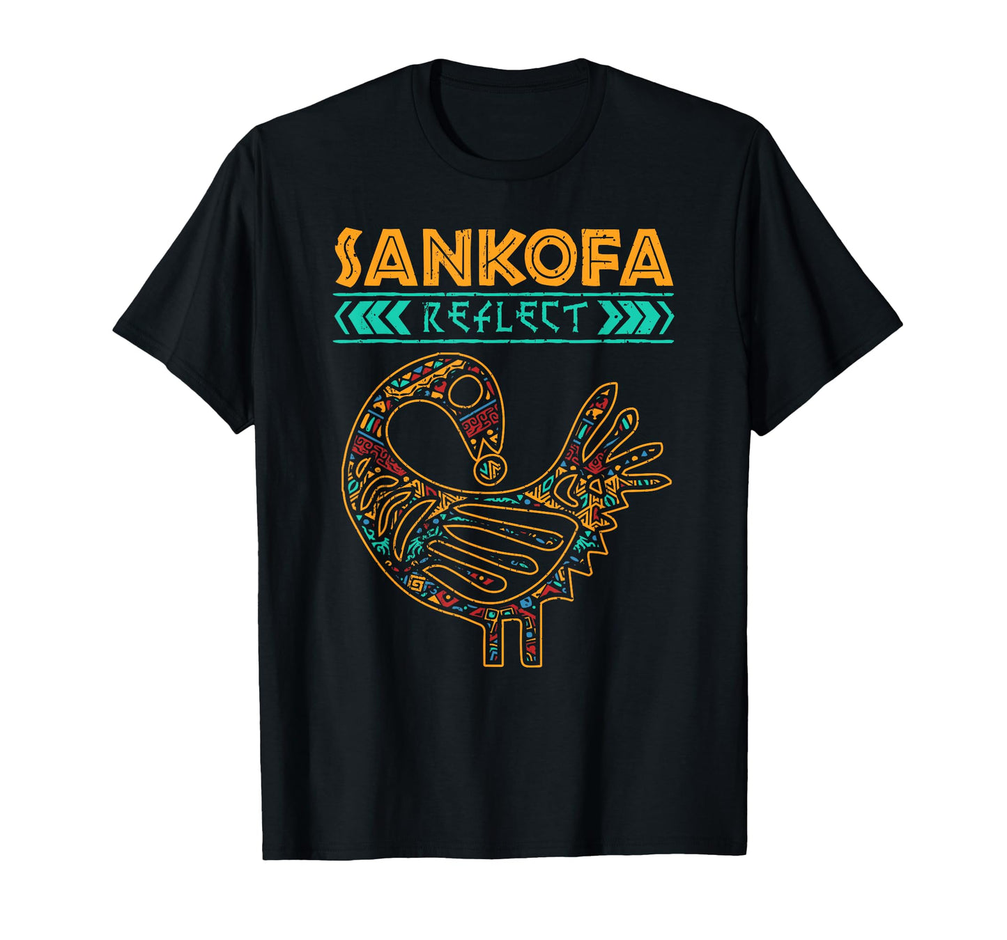 Black History Afrocentric Sankofa Tribal Design T-Shirt