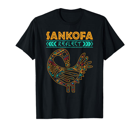 Black History Afrocentric Sankofa Tribal Design T-Shirt