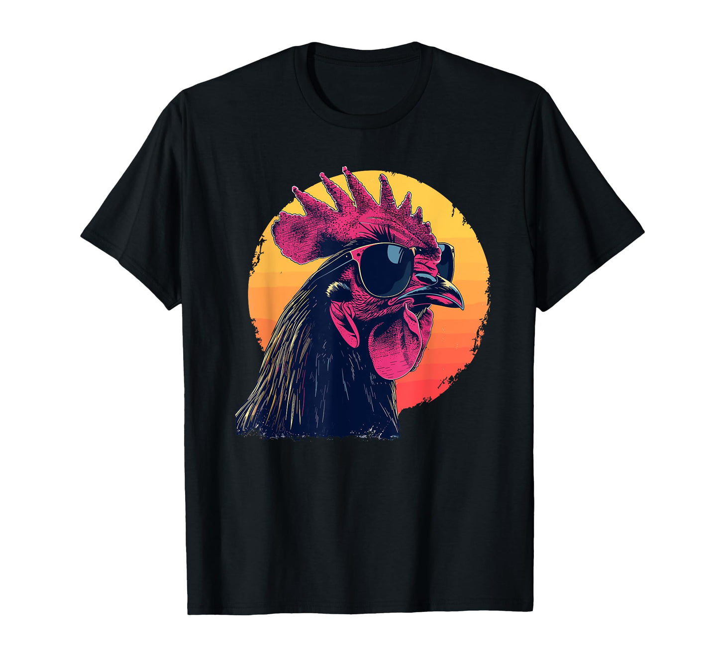 Retro Vintage Chicken Cool Rooster Wearing Sunglasses T-Shir T-Shirt