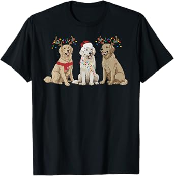 Golden Retriever Christmas Sweater Dog Mom Dad Owner Family T-Shirt for Men Women Girls Kids