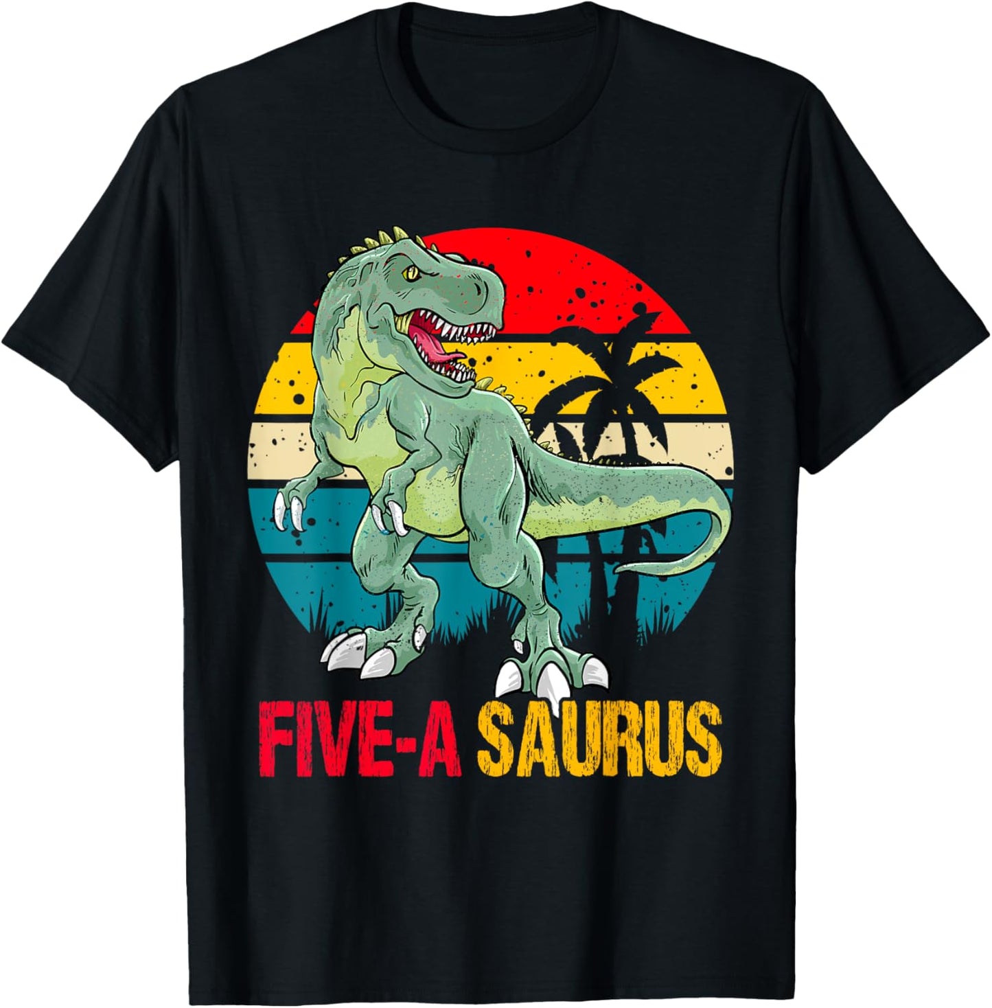 5 Year Old Dinosaur Birthday 5th T Rex Dino Six Saurus T-Shirt
