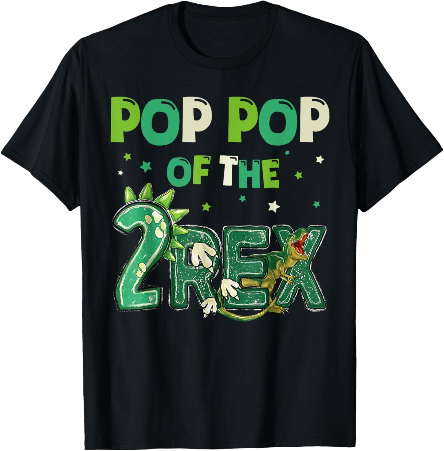 Pop Pop of the Two Rex Birthday Dinosaur Family Matching T-Shirt