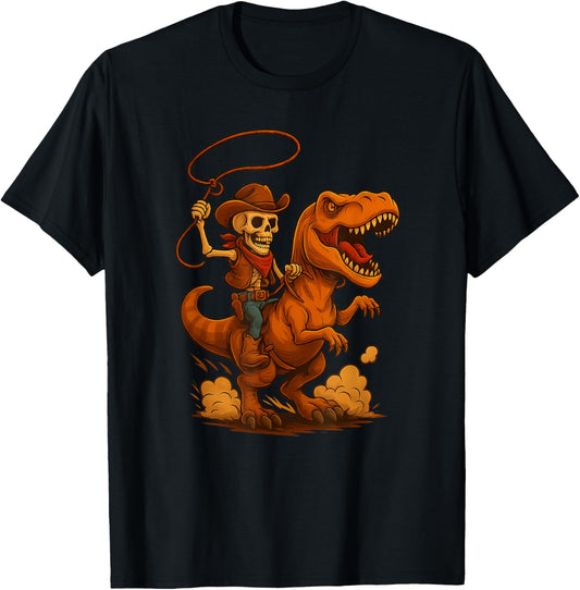 Dinosaur Cowboy Toddler TRex Western Kids T-Shirt
