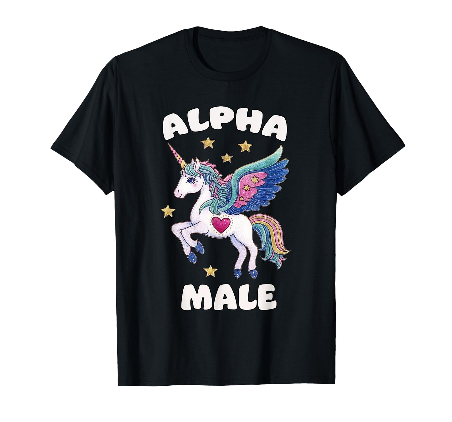Alpha Male Unicorn Funny Magical Rainbow T-Shirt
