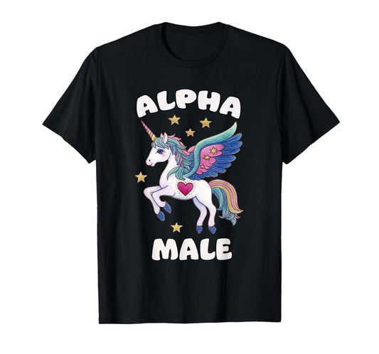 Alpha Male Unicorn Funny Magical Rainbow T-Shirt