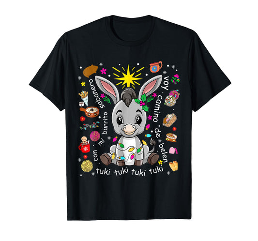 Mi Burrito Sabanero Mexican Christmas Donkey Spanish Xmas T-Shirt