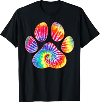 Cute Tie Dye Paw Print Pet Owner Paw Print Tie Dye Dog Lover T-Shirt for Men Women Girls Kids