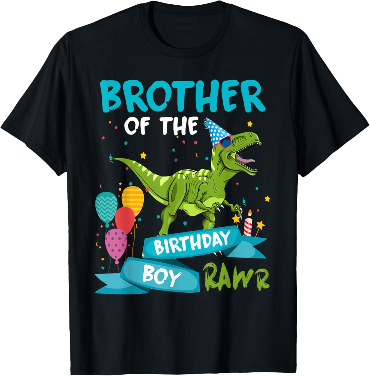 Brother of the Birthday Boy T-Rex Dinosaur Birthday Matching T-Shirt