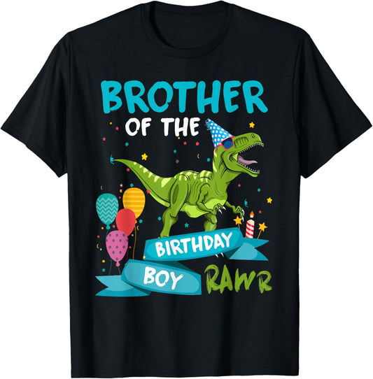 Brother of the Birthday Boy T-Rex Dinosaur Birthday Matching T-Shirt