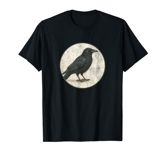 Colorful Retro American Crow Bird Design T-Shirt