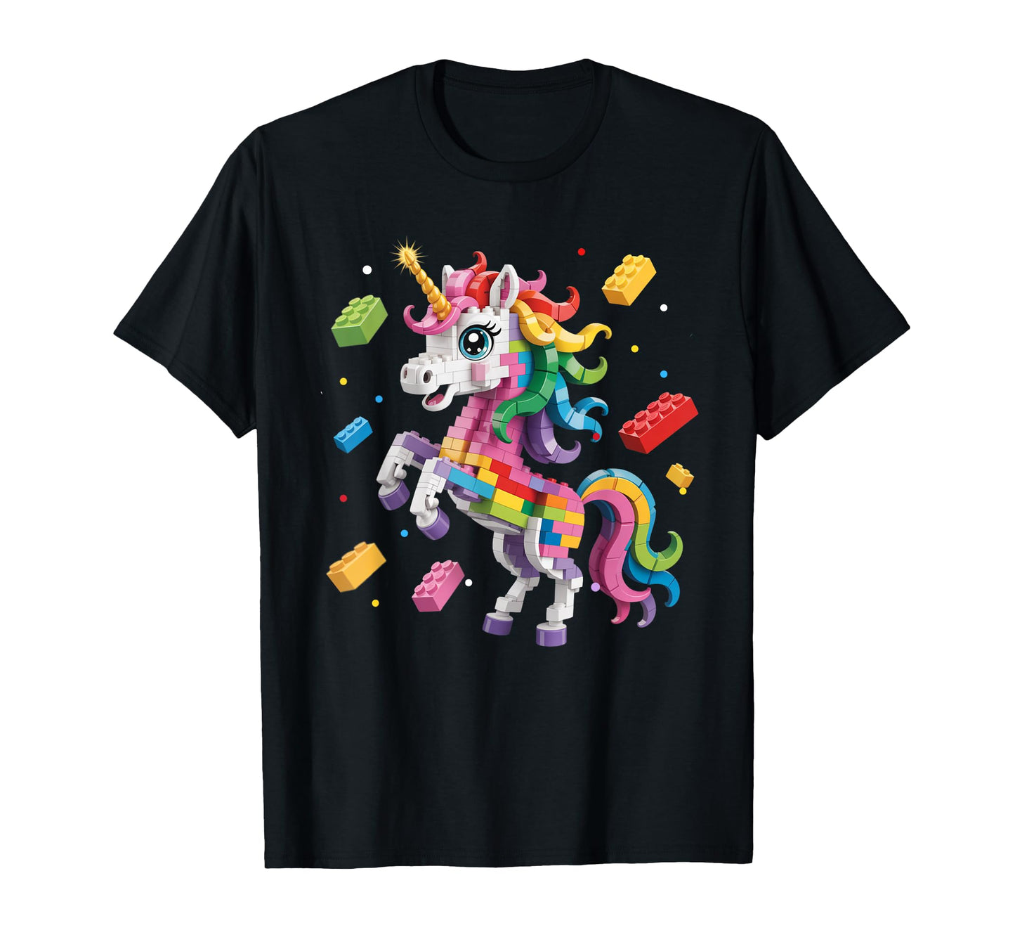 Kids Master Builder Building Blocks Play Toys cute Unicorn T-Shirt