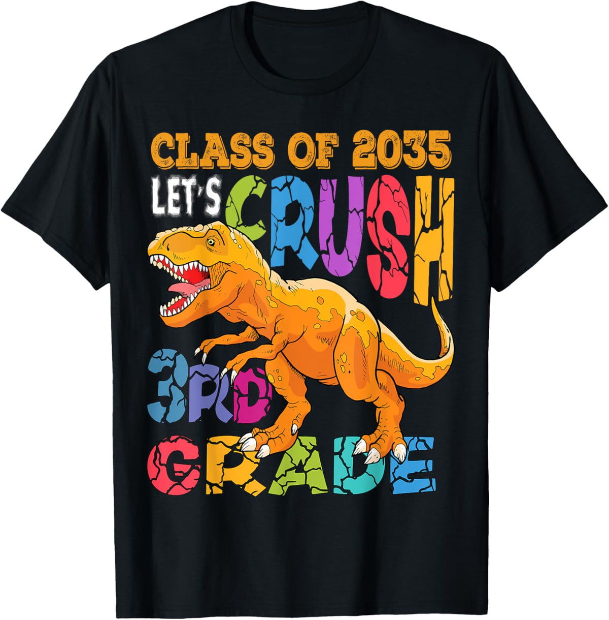 Ready Crush 3rd Grade Dinosaur First Back to School Kid Boy T-Shirt