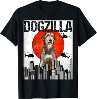 Funny Vintage Japanese Dogzilla Irish Wolfhound T-Shirt