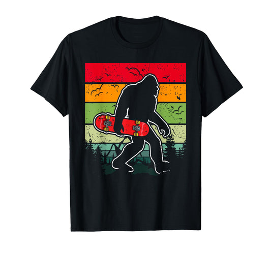 Longboard Bigfoot Skateboard & Sasquatch Fans Boys T-Shirt