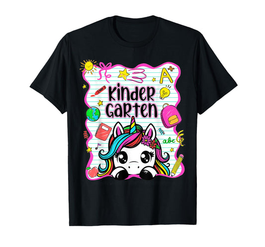 Kindergarten Unicorn Back to School First Day Toddler Girl T-Shirt
