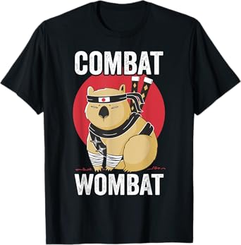 Retro Cute Animal Combat Wombat Funny Wombat Japanese T-Shirt