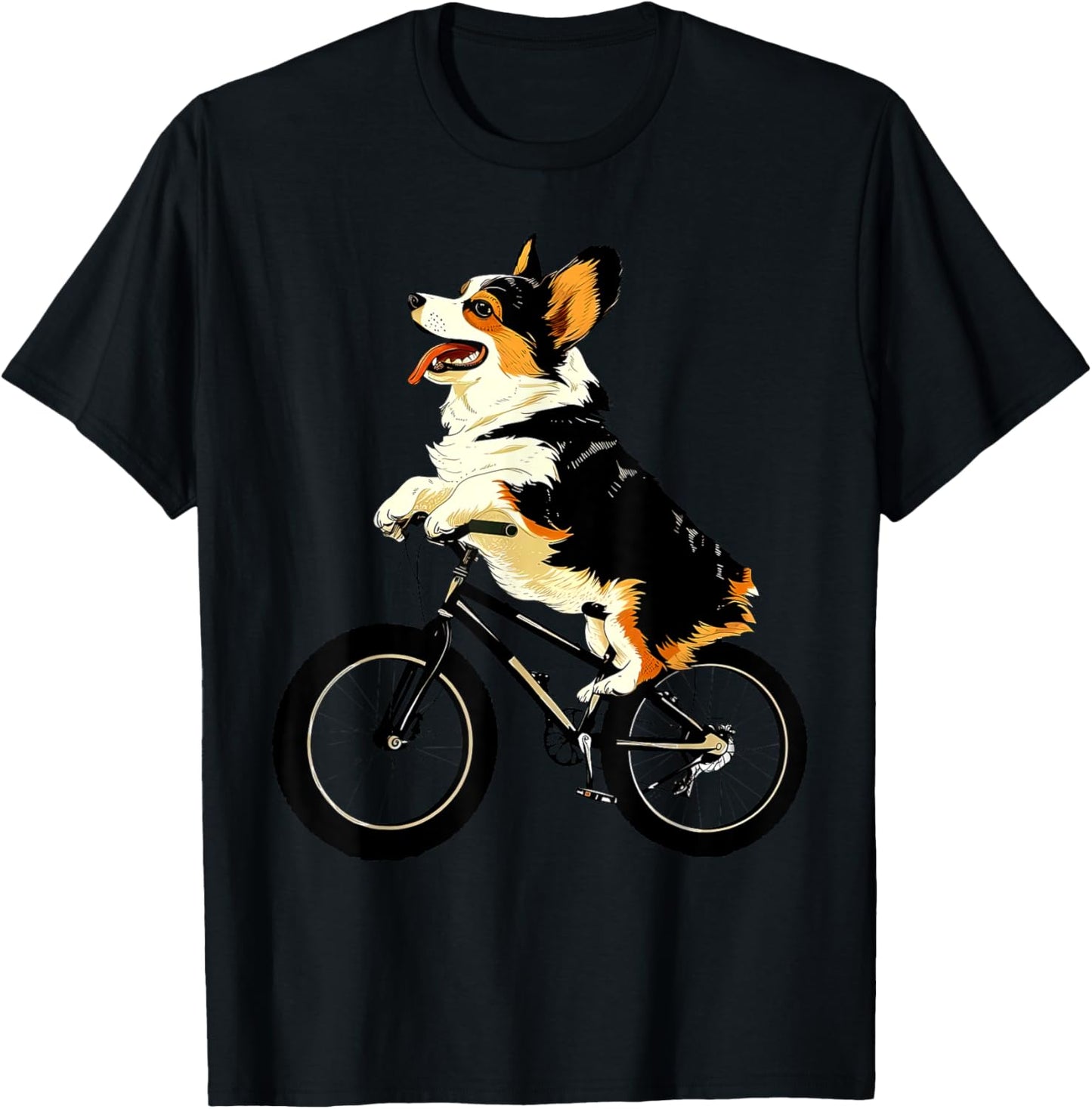 Corgi Dog Riding Bicycle Cycling Biking Dog On A Bicycle T-Shirt