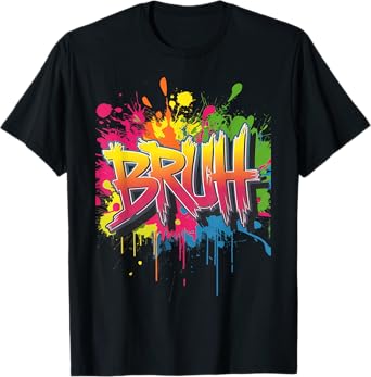 Bruh Meme Funny Christmas Saying Bro Greeting Teens Boys Men T-Shirt