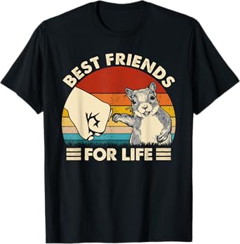 Retro Vintage Squirrel Best Friend For Life Fist Bump T-Shirt