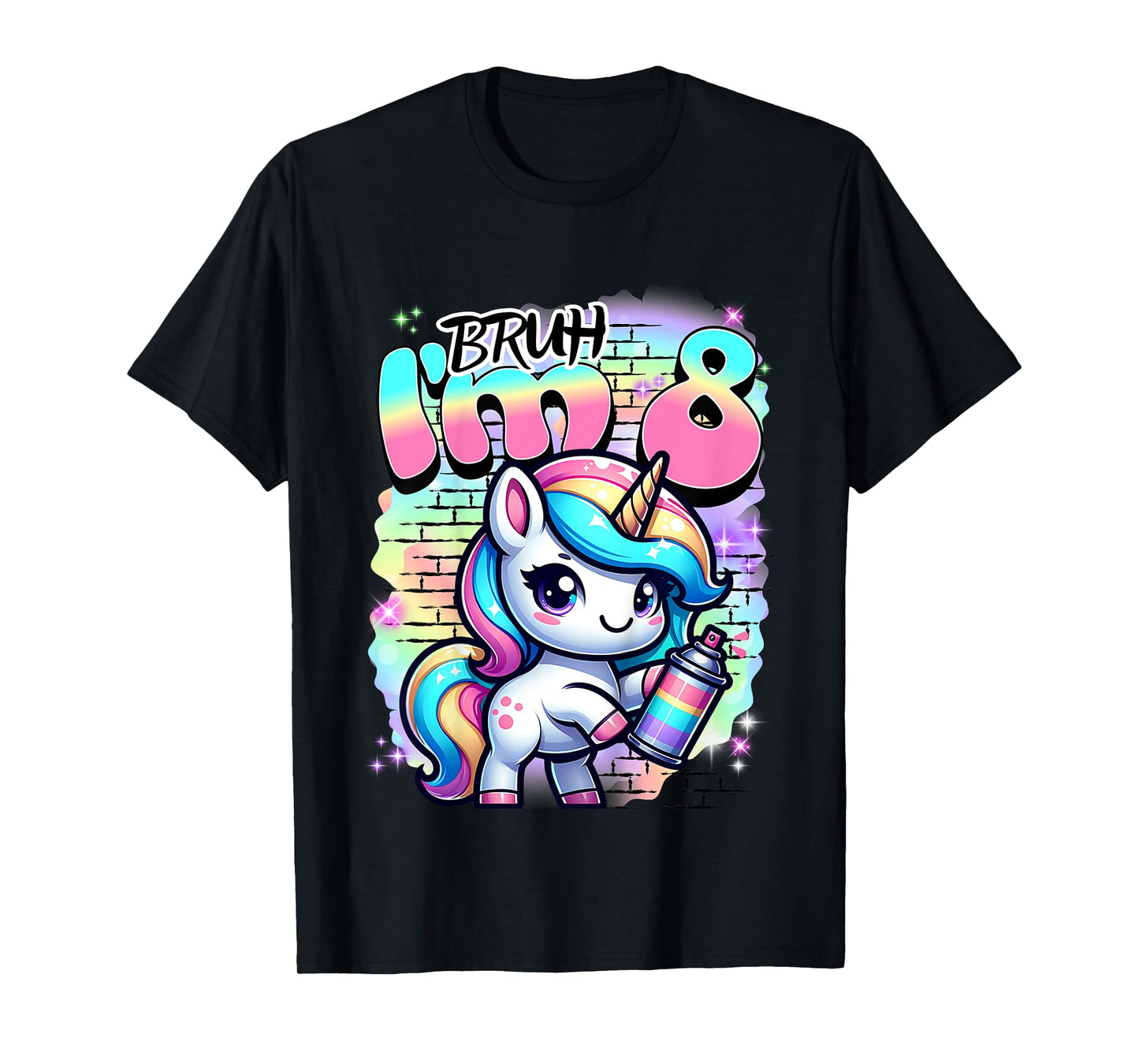 Kids Cute Funny 8 year Old 8th Pastel Colored Unicorn Birthday T-Shirt