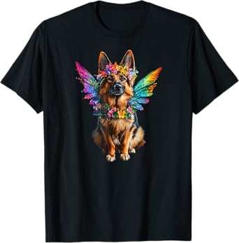 Cute German shepherd Dog Angel with Wings T-Shirt