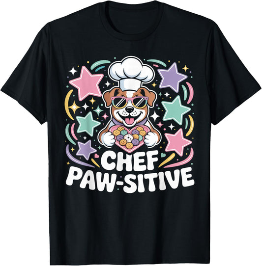 Chef Paw-sitive Cute Dog in Chef Hat Baking T-Shirt