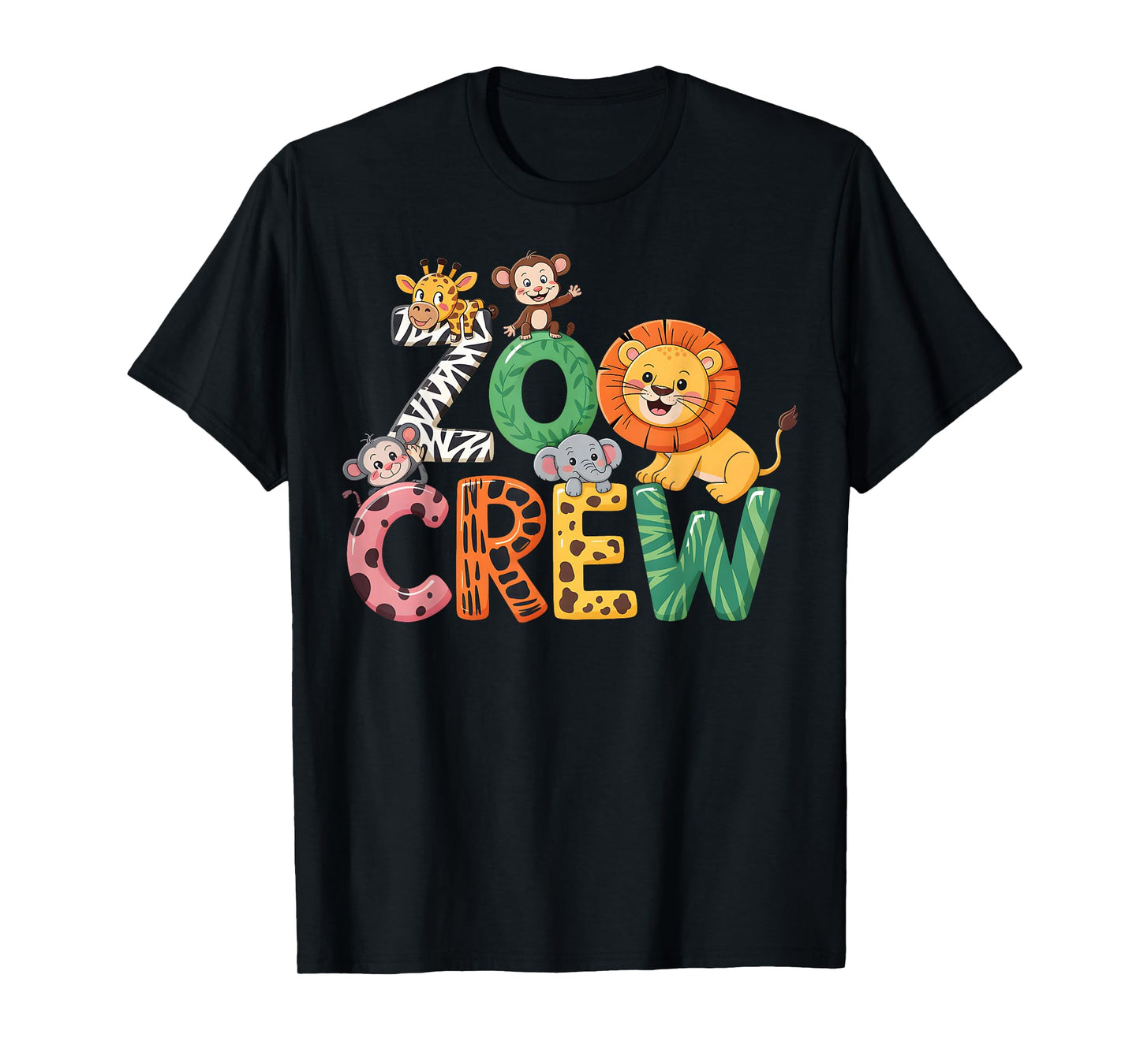 Zoo Crew Lion Giraffe Monkey Elephant Animal Safari Trip T-Shirt