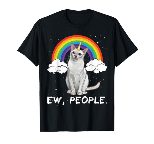 Rainbow Tonkinese Ew People Unicorn Cat T-Shirt for Men Women Kids