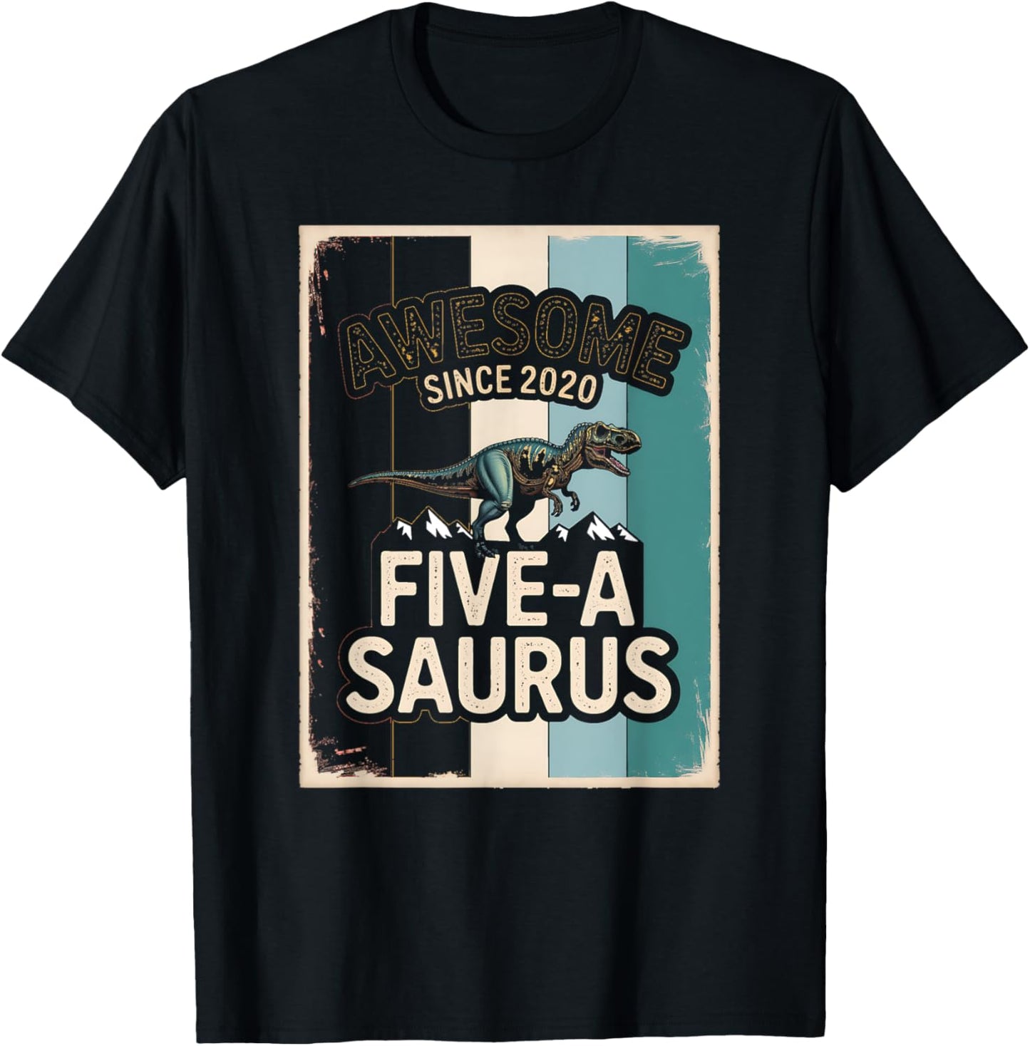 5 Year Old-Dinosaur 5th Birthday-T Rex-Dino Five-Saurus T-Shirt