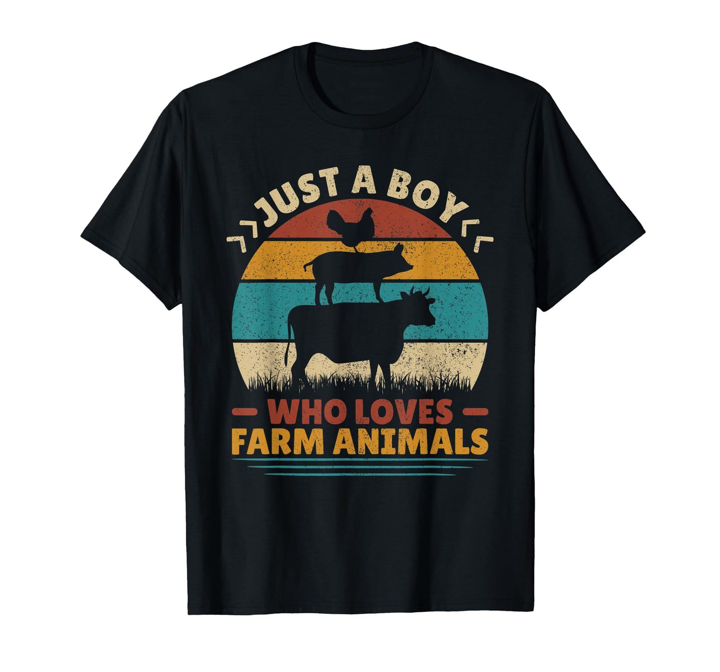 Just A Boy Who Loves Farm Animals Lover Funny Men Farmer Boy T-Shirt