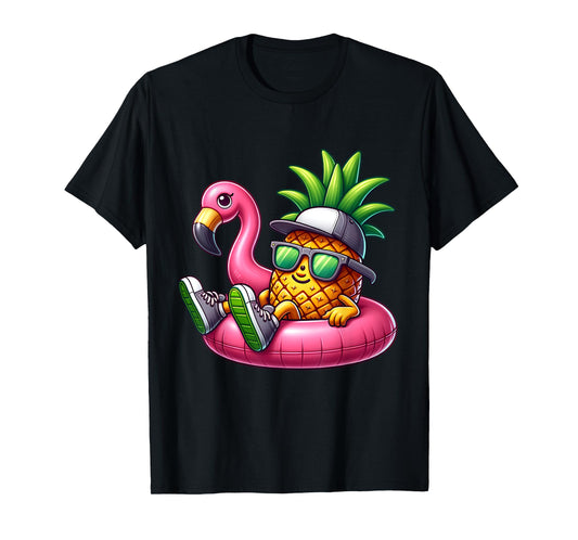 Funny Pineapple Flamingo Tropical Beach Hawaiian Boys Kids T-Shirt