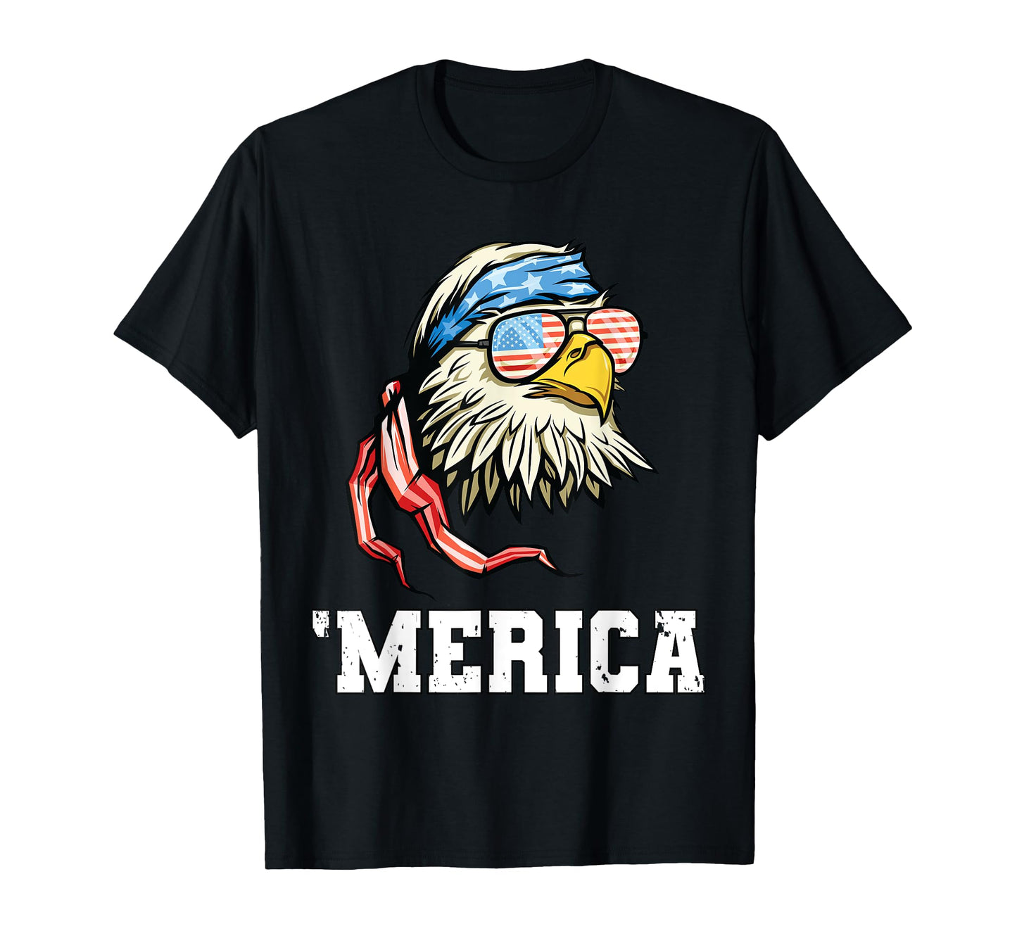 4th of July Merica USA Flag Bald Eagle Patriotic Veteran T-Shirt