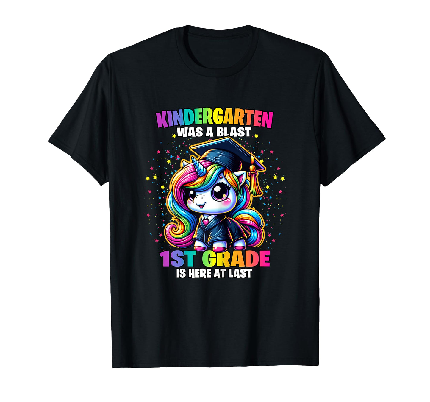 Graduation Kindergarten Was a Blast Unicorn Girls Grad T-Shirt