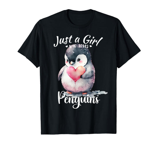 Just a Girl Who Loves Penguins for Girls Who Love Animals T-Shirt