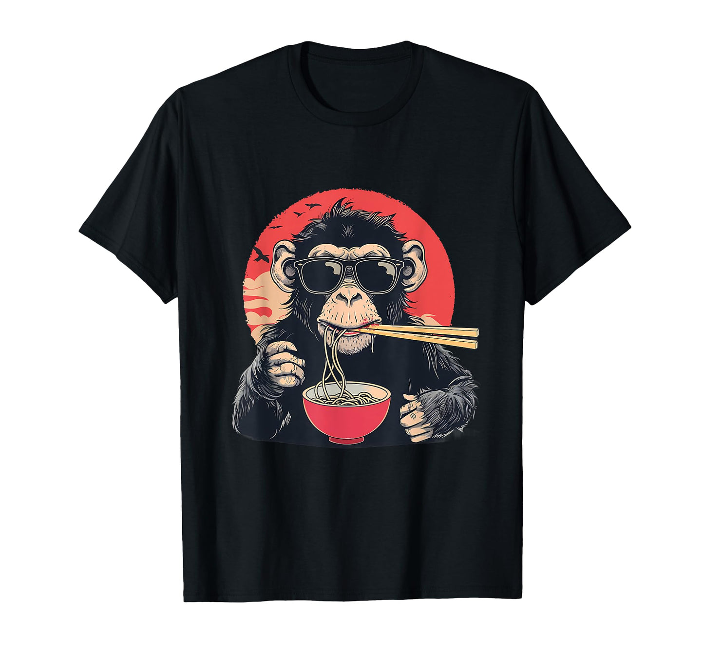 Monkey Eating Ramen Monkey Eating Ramen Japanese Noodles T-Shirt