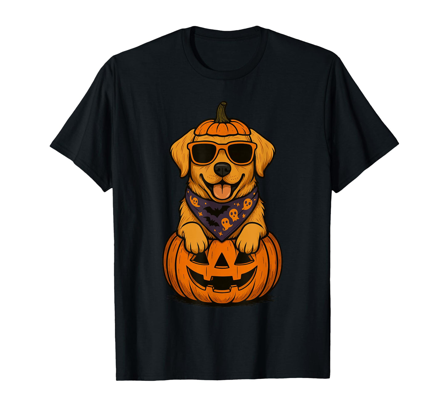 Spooky Yellow Labrador Retriever Pumpkin Halloween Dog Lover T-Shirt