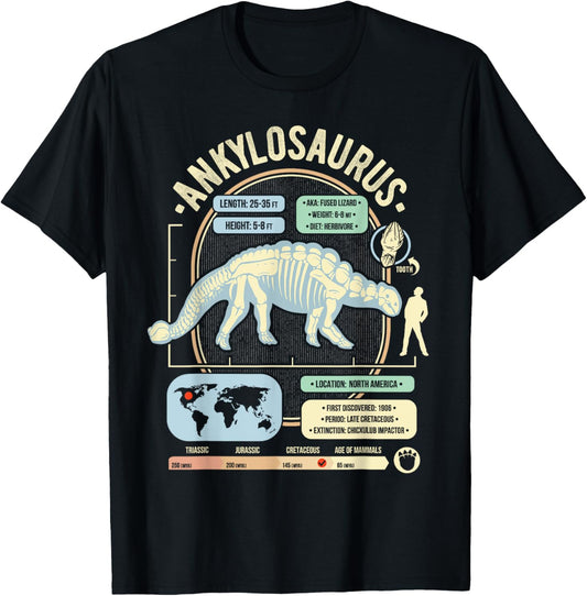 Dinosaur Facts - Ankylosaurus Science & Anatomy Gift T-Shirt