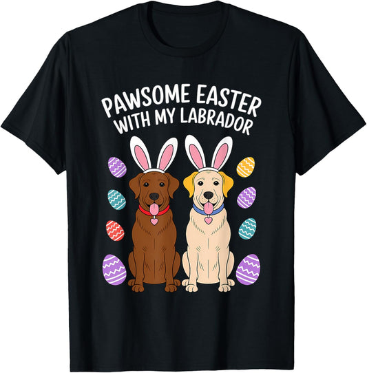 Labrador Retriever Bunny Springs Eggs Easter Lab Dog T-Shirt