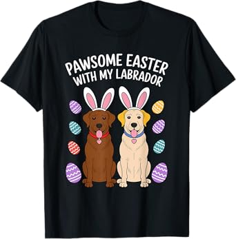 Labrador Retriever Bunny Springs Eggs Easter Lab Dog T-Shirt for Men Women