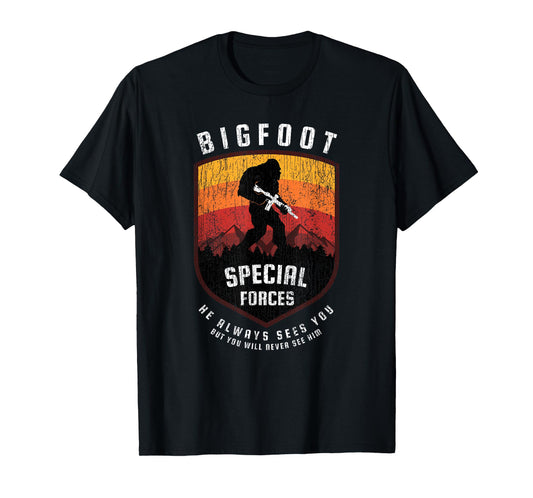 Funny Bigfoot Tactical Special Forces Gift for Military T-Shirt