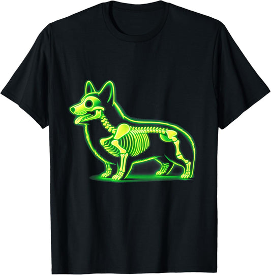 Corgi Skeleton Halloween Dog Lovers Rib Cage X-ray T-Shirt