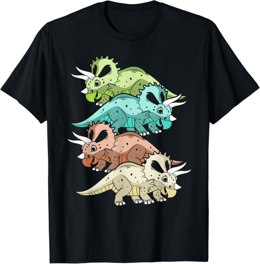 4th Birthday Triceratops Family T-Shirt