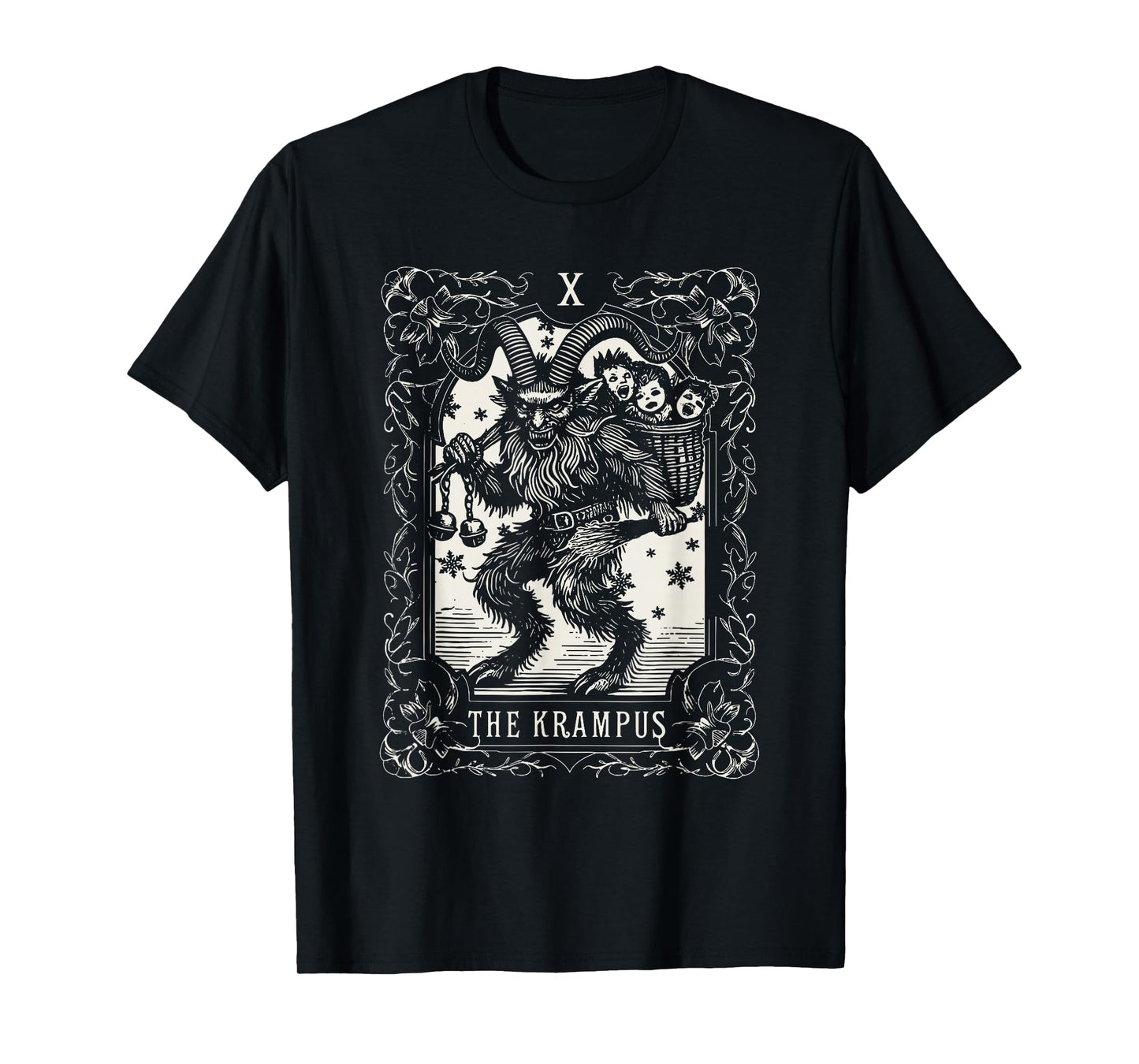 Krampus Tarot Card Design Christmas Season Evil Pajama Xmas T-Shirt