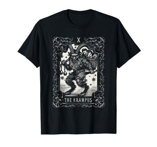 Krampus Tarot Card Design Christmas Season Evil Pajama Xmas T-Shirt