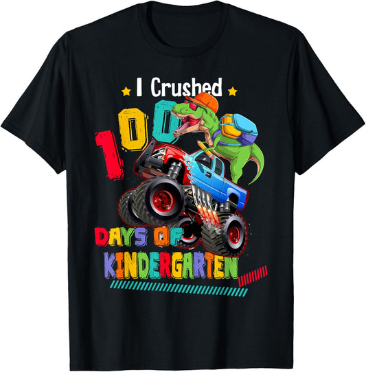 100th Day Dinosaur 100 Days Of School Teacher Kids Girl Boys T-Shirt